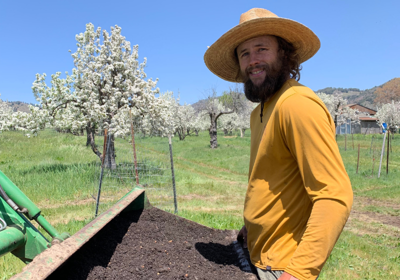 Farmer Cory HSP compost orchard 800x600 Farmer Cory HSP compost orchard 800x600